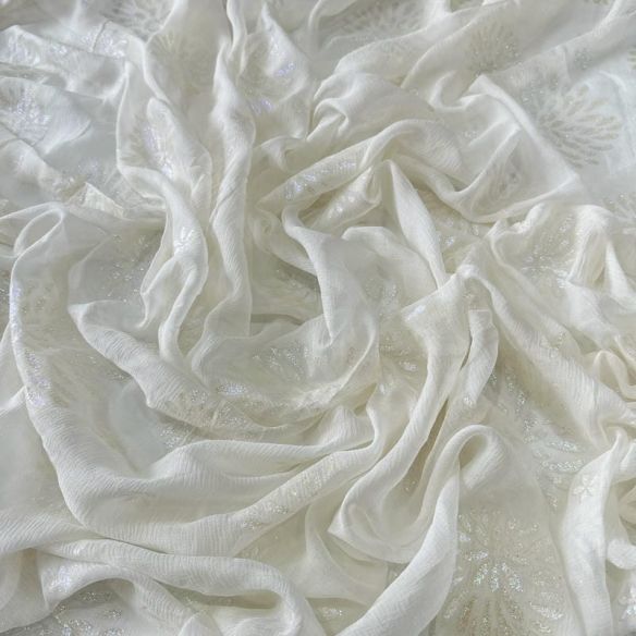 Tecido Chiffon De Seda Pura Estampada Glitter • Conexão Tecidos