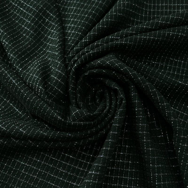Tecido Chiffon De Seda Lurex Verde Musgo • Conexão Tecidos