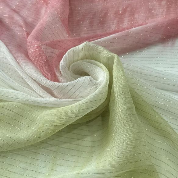 Tecido Chiffon De Seda Lurex Degradê Colors • Conexão Tecidos