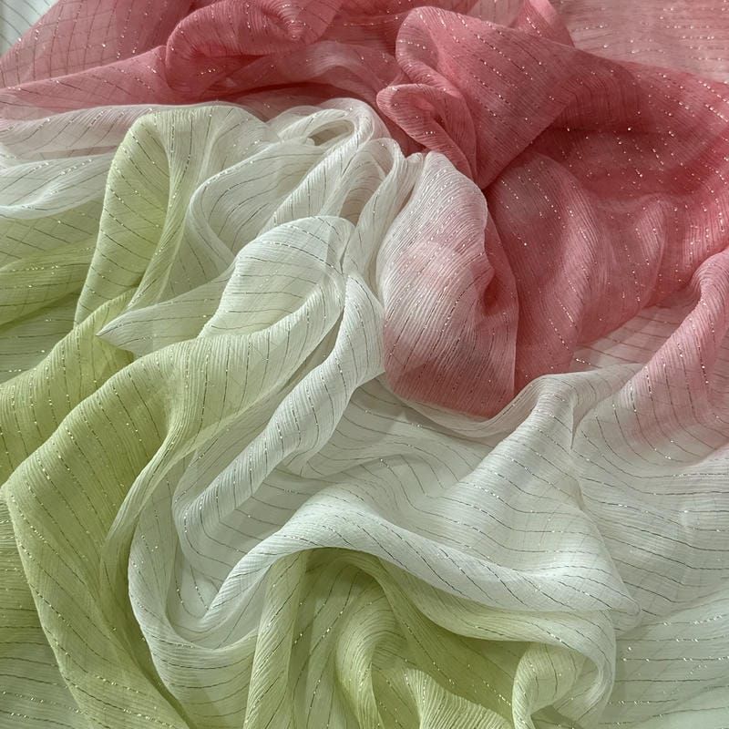 Tecido Chiffon De Seda Lurex Degradê Colors • Conexão Tecidos