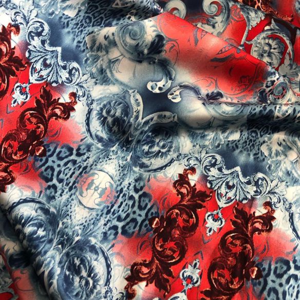 Tecido Cetim de Seda Estampado Indiana Abs • Conexão Tecidos