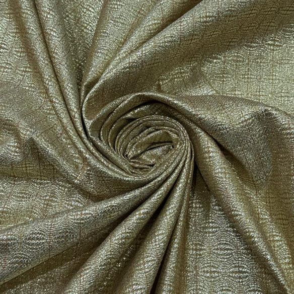 Tecido Jacquard Metalizado Tramado Ouro Velho • Conexão Tecidos