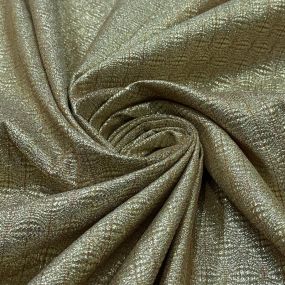 Tecido Jacquard Metalizado Tramado Ouro Velho • Conexão Tecidos 2