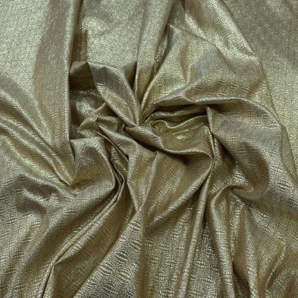 Tecido Jacquard Metalizado Tramado Ouro Velho • Conexão Tecidos