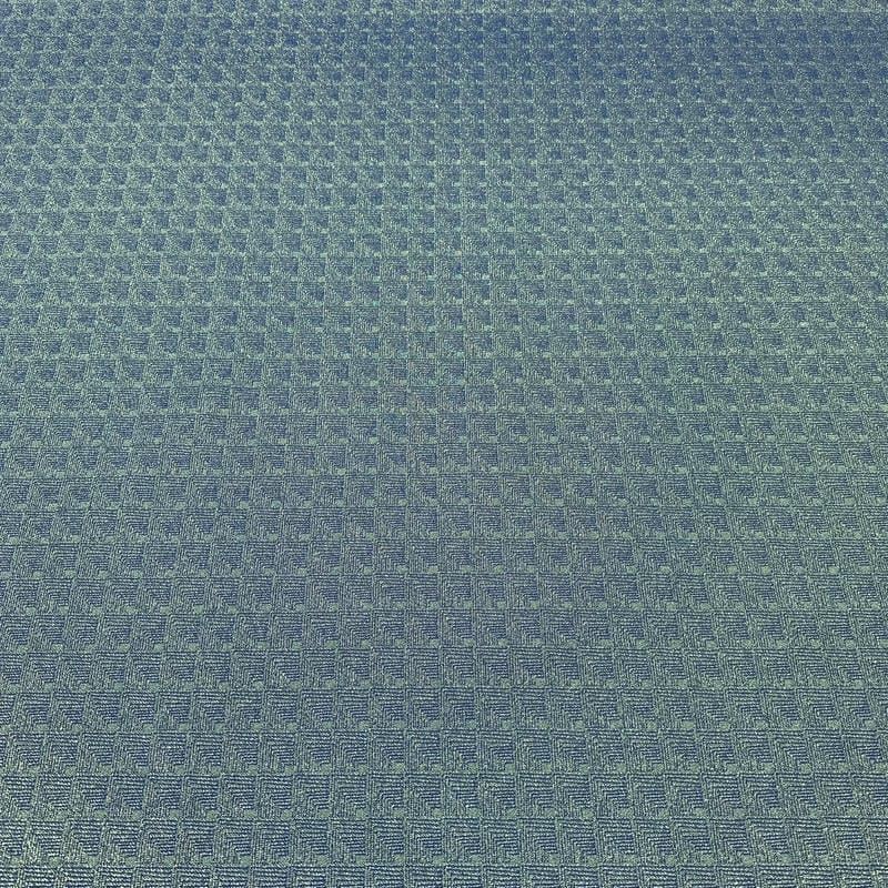 Tecido Jacquard Metalizado Geométrico Labirinto Azul Petróleo •
