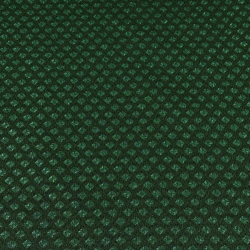 Tecido Jacquard Metalizado Mini Geométrico Verde Esmeralda • Conexão