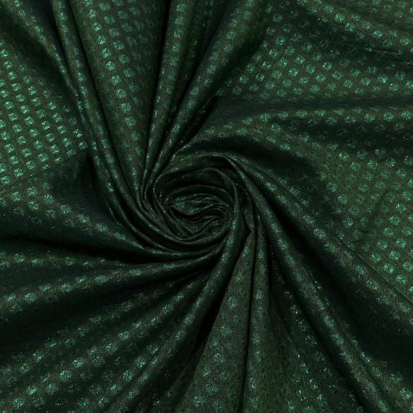 Tecido Jacquard Metalizado Mini Geométrico Verde Esmeralda • Conexão