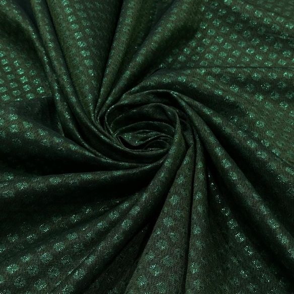 Tecido Jacquard Metalizado Mini Geométrico Verde Esmeralda • Conexão