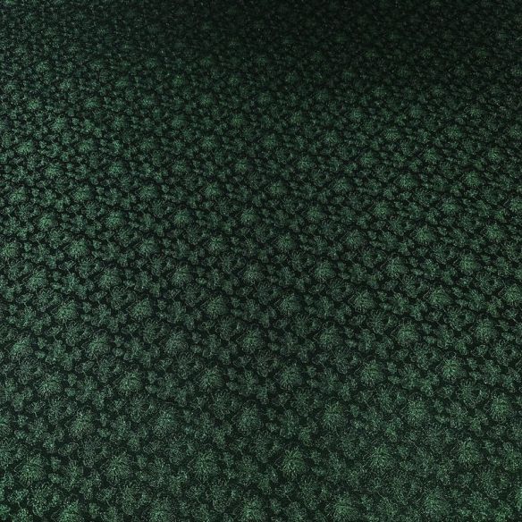 Tecido Jacquard Metalizado Floral Preto e Verde Esmeralda • Conexão
