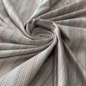 Tecido Jacquard Metalizado Listrado Cinza, Terracota e Verde Água • 2