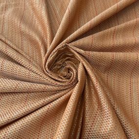Tecido Jacquard Metalizado Tramado Cobre e Dourado • Conexão Tecidos
