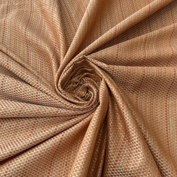 Tecido Jacquard Metalizado Tramado Cobre e Dourado • Conexão Tecidos