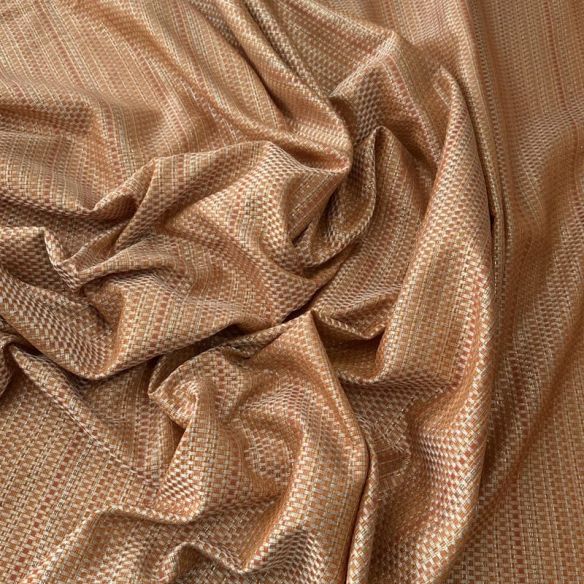 Tecido Jacquard Metalizado Tramado Cobre e Dourado • Conexão Tecidos