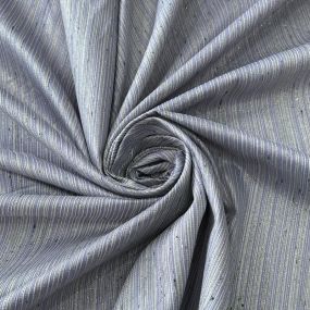 Tecido Jacquard Metalizado Listrado Prata e Lilás • Conexão Tecidos