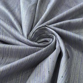 Tecido Jacquard Metalizado Listrado Prata e Lilás • Conexão Tecidos 2