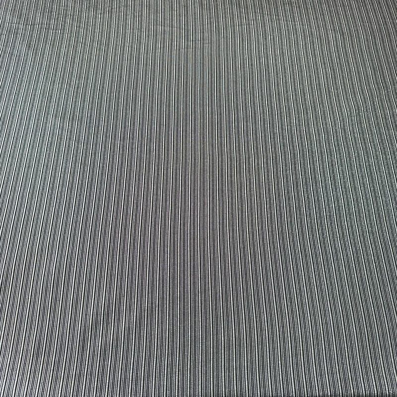 Tecido Jacquard Metalizado Risca de Giz Preto e Prata • Conexão