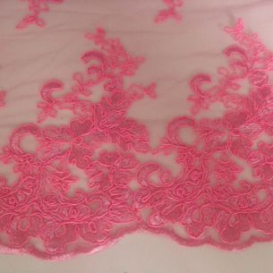 Tecido Tule Bordado Floral • Conexão Tecidos