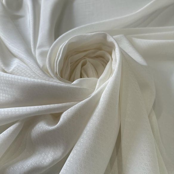 Tecido Crepe de Chine Jacquard Off White • Conexão Tecidos