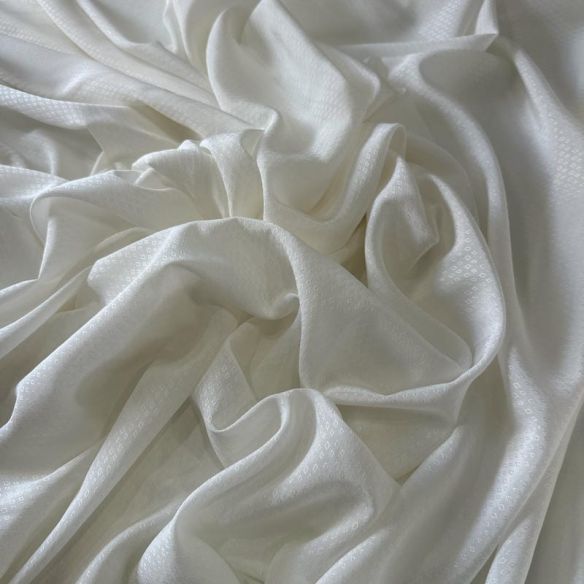 Tecido Crepe de Chine Jacquard Off White • Conexão Tecidos