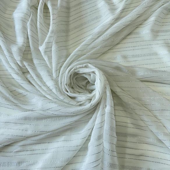 Tecido Chiffon De Seda Pura Lurex Prata • Conexão Tecidos