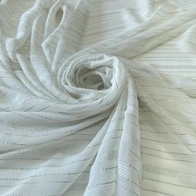 Tecido Chiffon De Seda Pura Lurex Prata • Conexão Tecidos 2