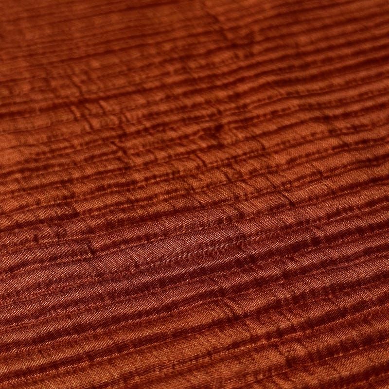 Tecido Seda Pura Silk Plissé Terracota • Conexão Tecidos