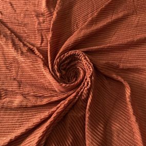 Tecido Seda Pura Silk Plissé Terracota • Conexão Tecidos