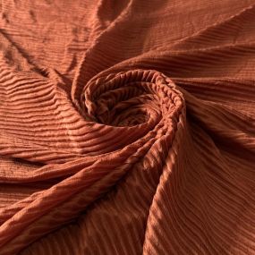 Tecido Seda Pura Silk Plissé Terracota • Conexão Tecidos 2