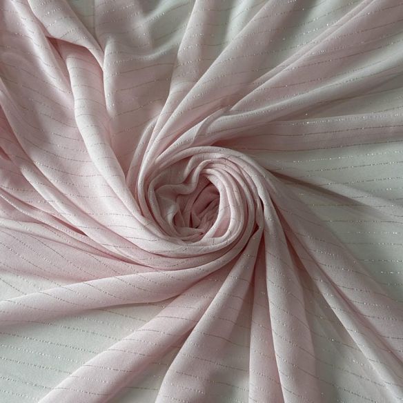 Tecido Chiffon De Seda Pura Lurex Rosa Mimi • Conexão Tecidos