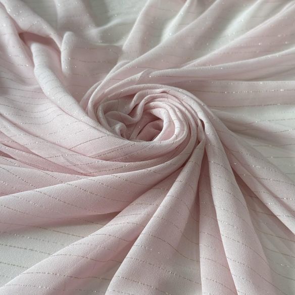 Tecido Chiffon De Seda Pura Lurex Rosa Mimi • Conexão Tecidos