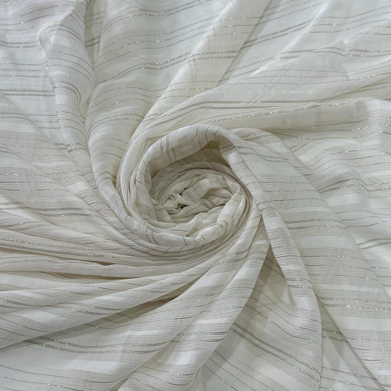Tecido Chiffon De Seda Pura Lurex Dourado • Conexão Tecidos