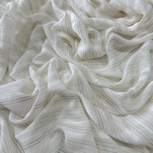 Tecido Chiffon De Seda Pura Lurex Dourado • Conexão Tecidos