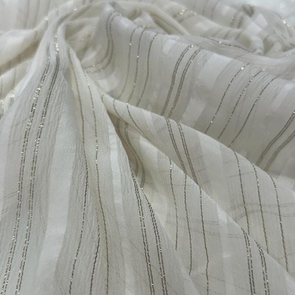 Tecido Chiffon De Seda Pura Lurex Dourado • Conexão Tecidos