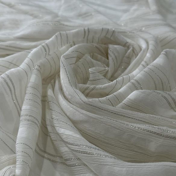 Tecido Chiffon De Seda Pura Lurex Dourado • Conexão Tecidos