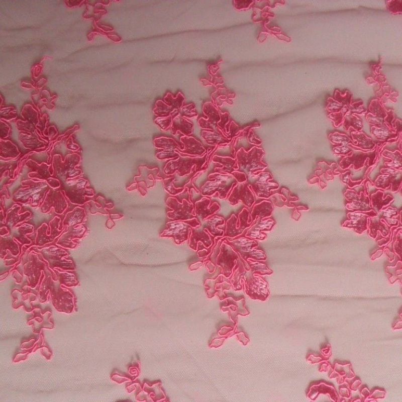 Tecido Tule Bordado Floral • Conexão Tecidos