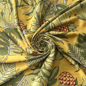 Tecido Viscose Estampada Abacaxi Florais