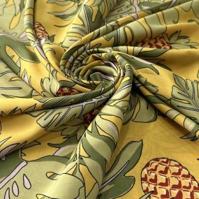 Tecido Viscose Estampada Abacaxi Florais 2