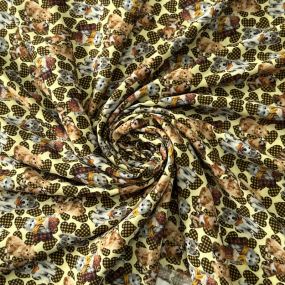 Tecido Viscose Estampada Ursinhos Doce Afeto Creme • Conexão Tecidos