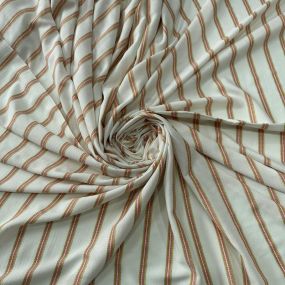 Tecido Viscose Estampada Listrado Provence Branco • Conexão Tecidos