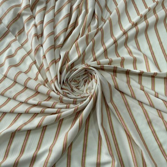 Tecido Viscose Estampada Listrado Provence Branco • Conexão Tecidos