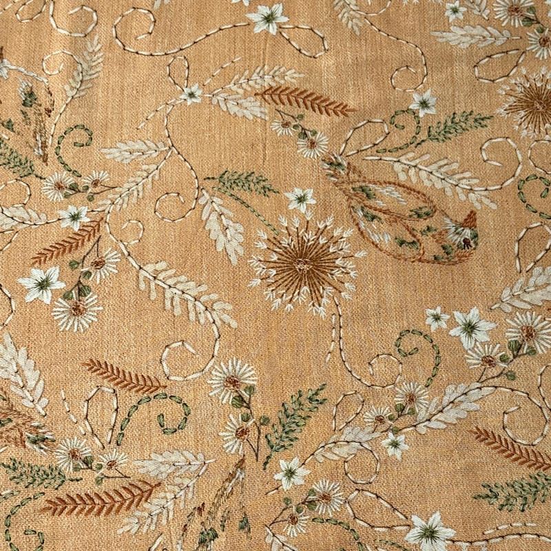 Tecido Viscose Estampada Pássaros Campestres Bege Mel • Conexão