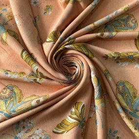 Tecido Viscose Estampada Borboletas Encantadas Pêssego • Conexão