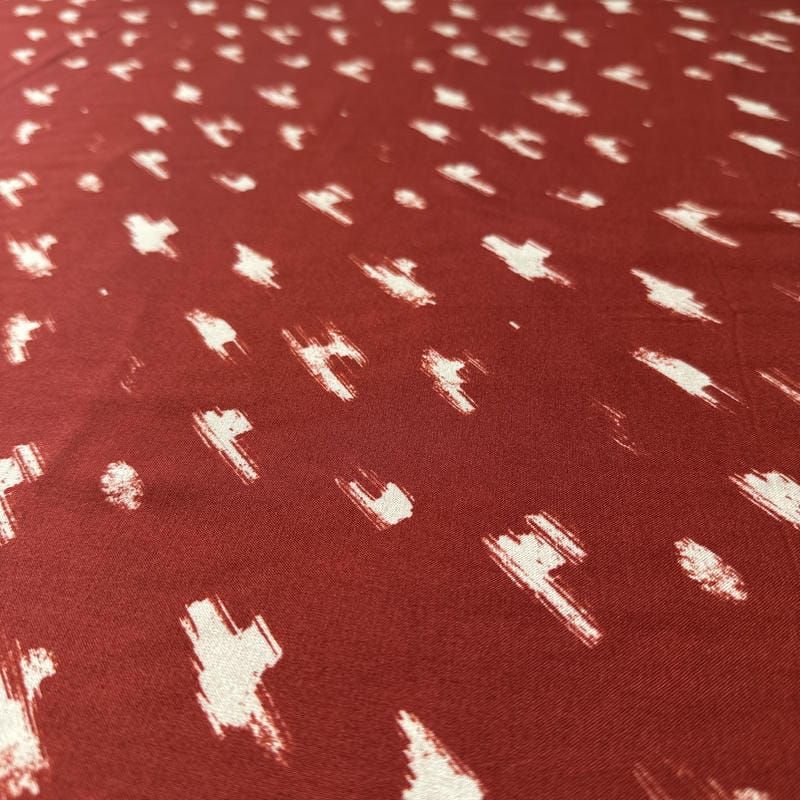 Tecido Viscose Estampada Abstrato Siena Terracota • Conexão Tecidos