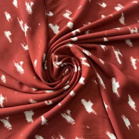 Tecido Viscose Estampada Abstrato Siena Terracota • Conexão Tecidos