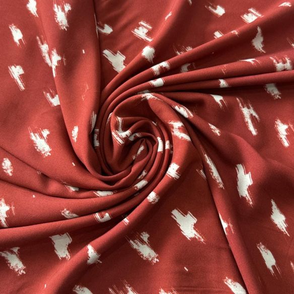 Tecido Viscose Estampada Abstrato Siena Terracota • Conexão Tecidos