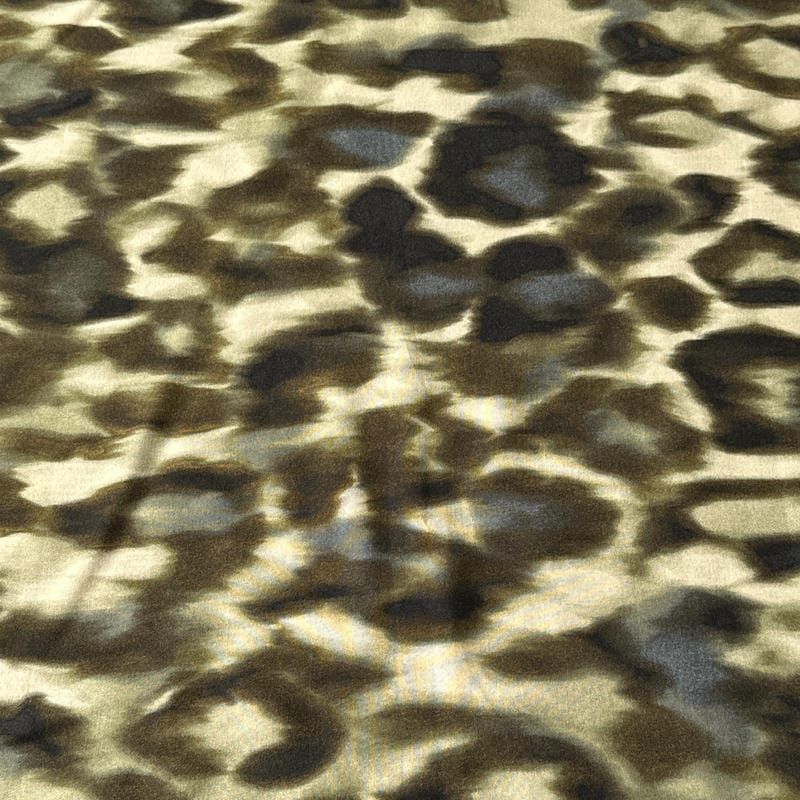 Tecido Viscose Estampada Onça Safari Verde Oliva • Conexão Tecidos