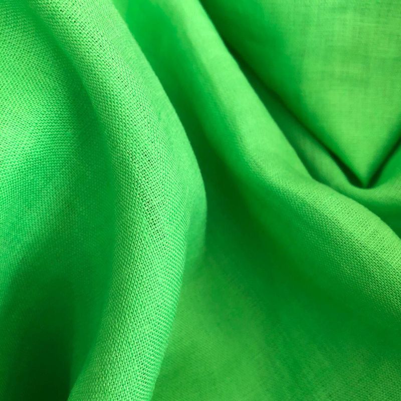 Tecido Linho Puro Liso Green Flash • Conexão Tecidos