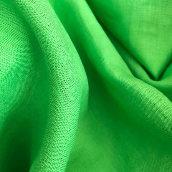 Tecido Linho Puro Liso Green Flash • Conexão Tecidos