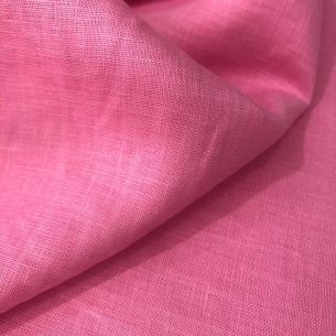 TECIDO CAMBRAIA DE LINHO PURO ROSA CANDY • Conexão Tecidos