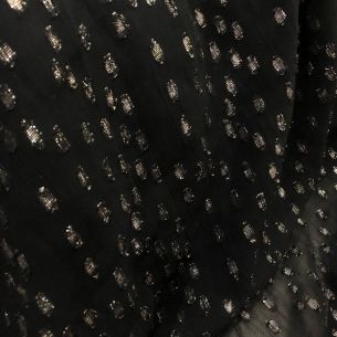 Tecido Chiffon De Viscose Foil Fundo Preto • Conexão Tecidos